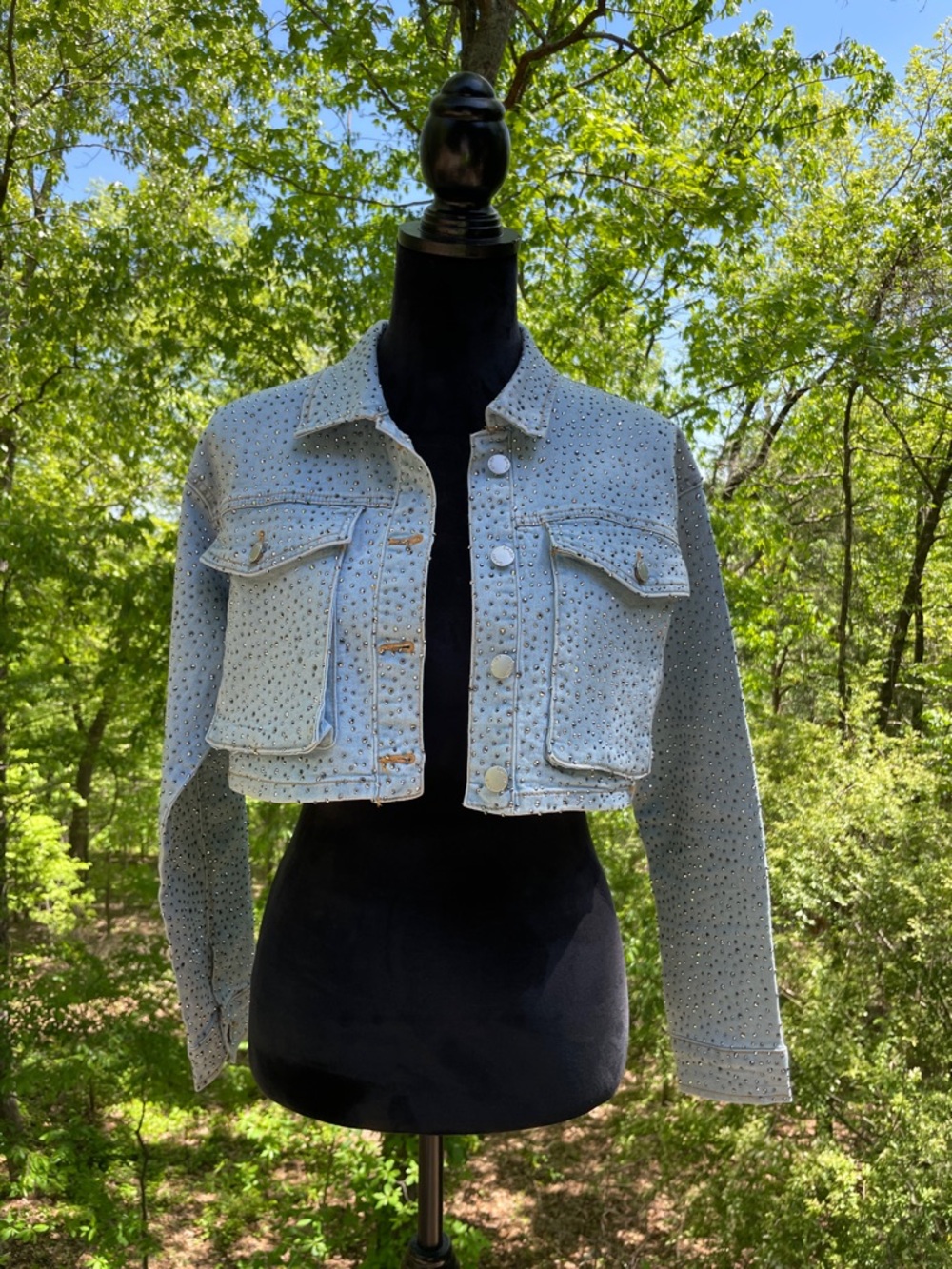 NWOT DAISY DENIM STUD JACKET Sz S
